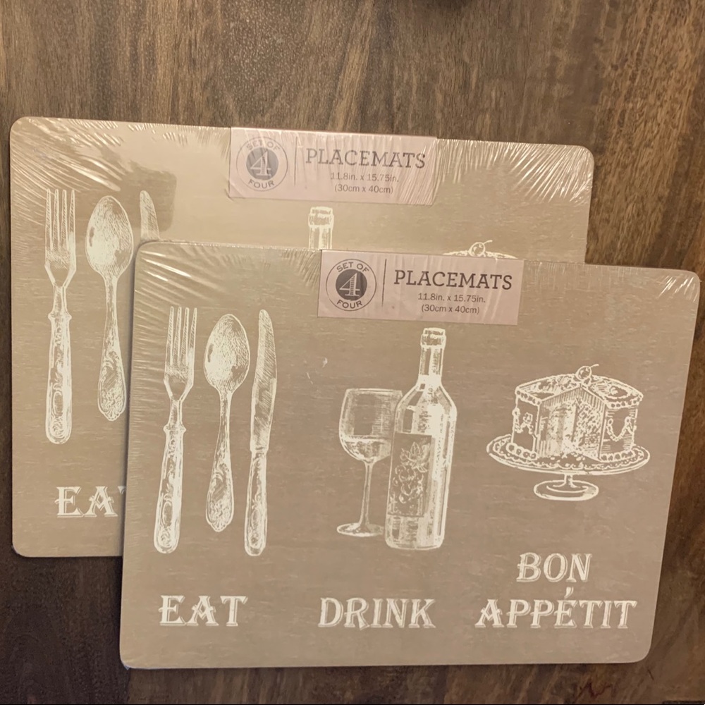 Benson Mills Eat Drink Cork linen placemat, 8 pack